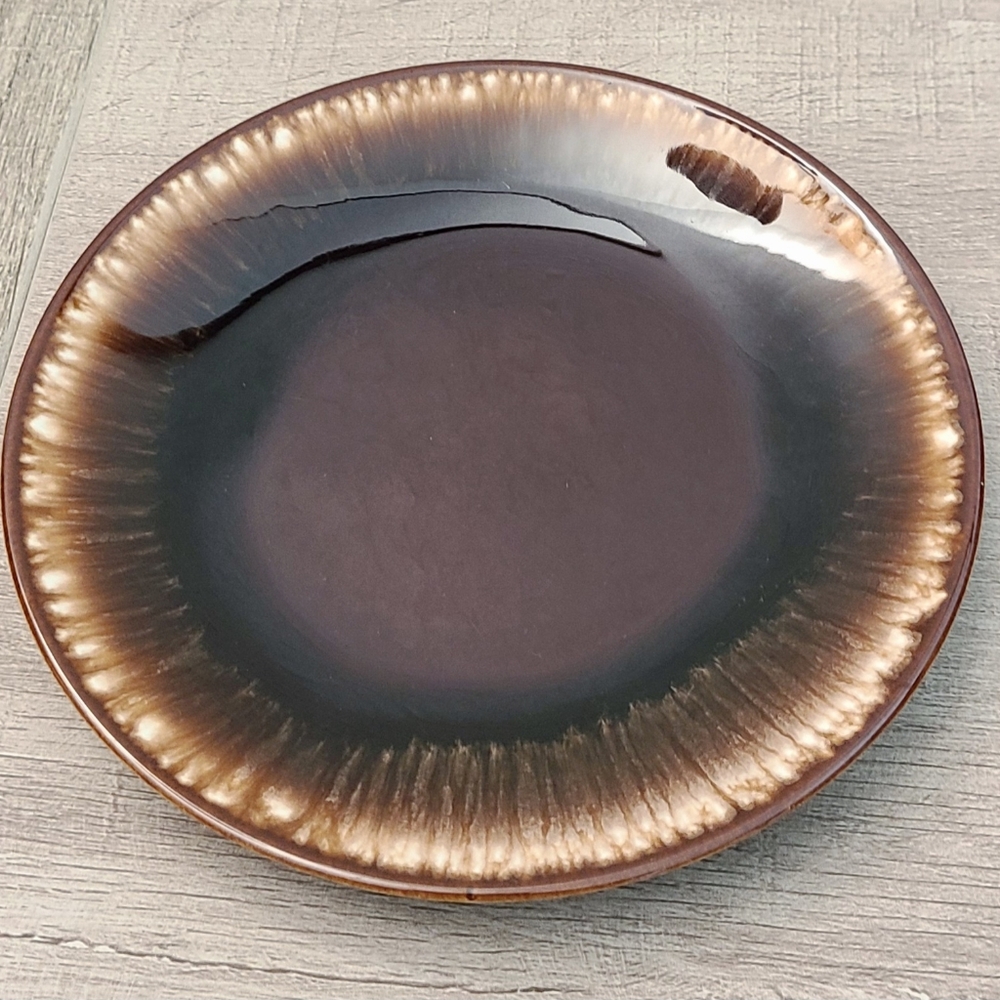 Vintage McCoy Brown Drip Glaze 7" Salad Appetizer Plate Serveware